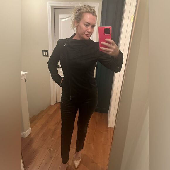 Vince Suede Leather fitted Jacket Coat in Black - Size M EXCELLENT CONDITION - Picture 8 of 16